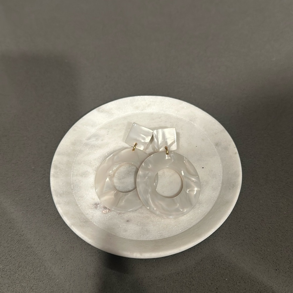 White Acrylic Earrings
